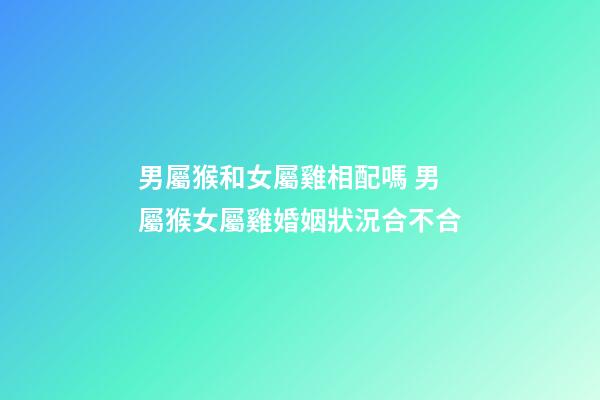 男屬猴和女屬雞相配嗎 男屬猴女屬雞婚姻狀況合不合